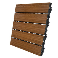 Aura 6 sq. ft. Honey Teak Composite Balcony/Deck Tiles 12 in. L x 12 in. W