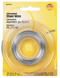 Hillman 100 ft. L Galvanized Steel 32 Ga. Wire (Pack of 10)