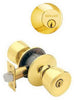 Schlage Bell Bright Brass Knob and Single Cylinder Deadbolt 1-3/4 in.