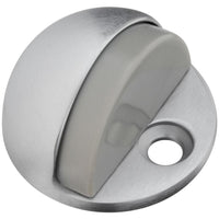 National Hardware Solid Brass w/Rubber Bumper Chrome Silver Door Stop Mounts to floor 1.75 in.