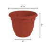 Bloem Ariana 6.8 in. H X 8 in. D Plastic Planter Burnt Red