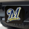 MLB - Milwaukee Brewers Black Metal Hitch Cover - 3D Color Emblem