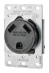 Leviton 30 amps 125 V Black Outlet TT-30R 1 pk - Deal of The Week