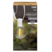 Feit G16.5 E12 (Candelabra) Filament LED Bulb Warm White 11 Watt Equivalence 4 pk