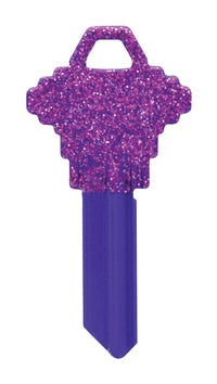 Hillman DIVA Purple Glitter House/Office Universal Key Blank Single (Pack of 6).