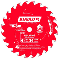 Diablo 4-1/2 in. Dia. x 3/8 in. Carbide Framing Saw Blade 24 teeth 1 pk