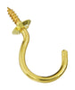 National Hardware Gold Solid Brass Cup Hook 15 lb 1 pk