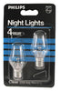 Phillips 257063 4 Watt Clear Night Light Bulbs 2 Count