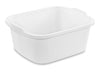 Sterilite Corporation Heavy Duty Plastic White Dishpan 18 qt. Capacity, 16-7/8 x 14 x 7-3/8 in.