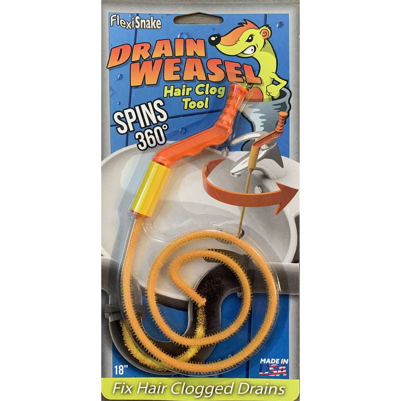 FlexiSnake Drain Weasel Sink Snake Clog Remover Kit with 3 Micro-Hook  Refill Wands