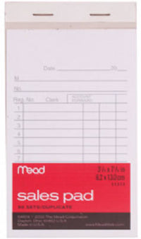 Mead 3-1/4 in. W x 5-7/8 in. L Sales Pad with Duplicates (Pack of 24)