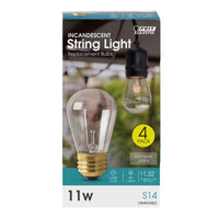 Feit 11 W S14 Decorative Incandescent Bulb E26 (Medium) Soft White 4 pk