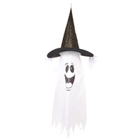 Fun World 5 ft. Prelit Ghost w/Witch Hat Halloween Decor