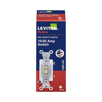 Leviton 20 amps Single Pole Toggle AC Quiet Switch Ivory 1 pk