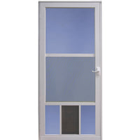 Larson 81 in. H X 36 in. W Aluminum White Full-View Reversible Pet Storm Door