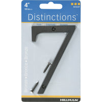 Hillman Distinctions 4 in. Bronze Metal Screw-On Number 7 1 pc (Pack of 3)