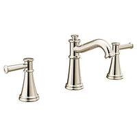 Polished nickel two-handle high arc bathroom faucet