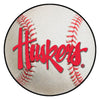 University of Nebraska Script Baseball Rug - 27in. Diameter