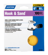 Norton Hook & Sand 6 in. Aluminum Oxide Hook and Loop A250/A290 Sanding Disc 100 Grit Medium 25 pk