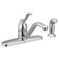 Chrome one-handle kitchen faucet