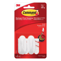 3M Command Small Plastic Hook 2-1/8 in. L 2 pk