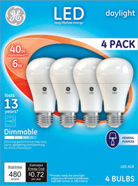 LED A19 E26 DL 40W (Pack of 4)