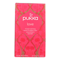 Pukka Herbal Teas Love Organic Rose Chamomile and Lavender Tea - Caffeine Free - Case of 6 - 20 Bags