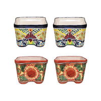 Avera Products Talavera 6 in. H X 8 in. W X 8 in. D Ceramic Talavera Planter Set Multicolored (Pack of 4).