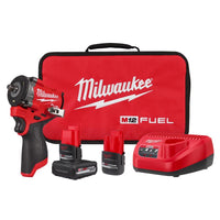 Milwaukee M12 3/8 in. Cordless Brushless Impact Wrench Kit (Battery & Charger)