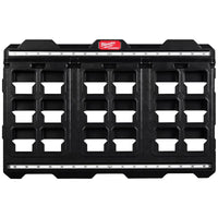 Milwaukee PACKOUT 30.75 in. W X 20 in. H Large Wall Mounted Plate Polypropylene 18 compartments Blac