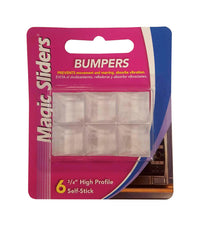 Magic Sliders Vinyl Self Adhesive Bumper Pads Clear Square 3/4 in. W X 3/4 in. L (Pack of 6)