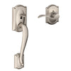 Schlage Camelot Satin Nickel Metal Handleset 2 Right or Left Handed