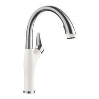 Blanco Artona Pull Down 1.5 GPM - PVD Steel/White