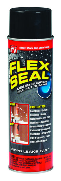 Flex Seal Satin Black Rubber Spray Sealant 14 oz. (Pack of 6)