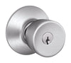 Schlage Bell Satin Chrome Entry Lockset 1-3/4 in.