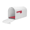 Architectural Mailboxes Sequoia Modern Galvanized Steel Post Mount White Mailbox