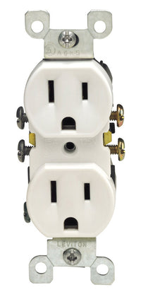 Leviton 15 amps 125 V Duplex White Outlet 5-15R 1 pk