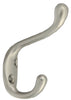 National Hardware 3.3 in. L Satin Nickel Silver Zinc Coat/Hat Hook 75 lb. cap. 1 pk