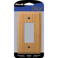 Amerelle Contemporary Brown 1 gang Wood Rocker Wall Plate 1 pk