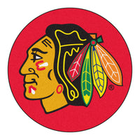 NHL - Chicago Blackhawks Red Hockey Puck Rug - 27in. Diameter