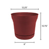 Bloem 10.75 in. H x 12 in. W Plastic Saturn Planter Burnt Red (Pack of 6)