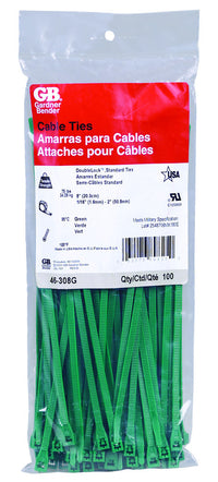 Gardner Bender 8 in. L Green Cable Tie 100 pk