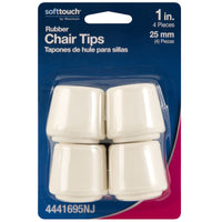 Softtouch Rubber Table/Chair Leg Tip Off-White Round 1 in. W X 1 in. L 4 pk