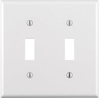 Leviton White 2 gang Thermoset Plastic Toggle Wall Plate 1 pk