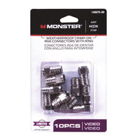 Monster Just Hook It Up Crimp-On RG6 Coaxial Connector 10 pk