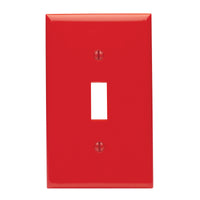 Leviton Red 1 gang Thermoplastic Nylon Toggle Wall Plate 1 pk