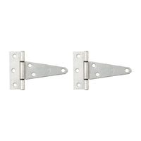 National Hardware 4 in. L Galvanized Silver Steel Heavy Duty T Hinge 2 pk