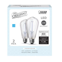 Feit Electric ST19 E26 (Medium) Filament LED Bulb Daylight 60 Watt Equivalence 2 pk