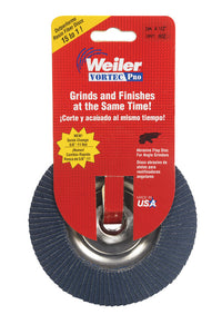 Weiler Vortec Pro 4-1/2 in. D X 7/8 in. Zirconia Type 29 Flap Disc 80 Grit 1 pc