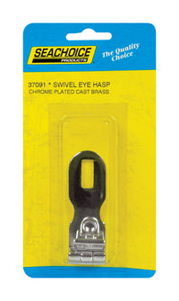 Seachoice Chrome-Plated Brass 3 in. L X 1 in. W Swivel Eye Hasp 1 pk